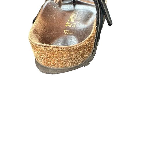 Birkenstock Black Suede Leather Gizeh Birko-Flor Thong Sandals Size 6 - 61/2 - Picture 7 of 9